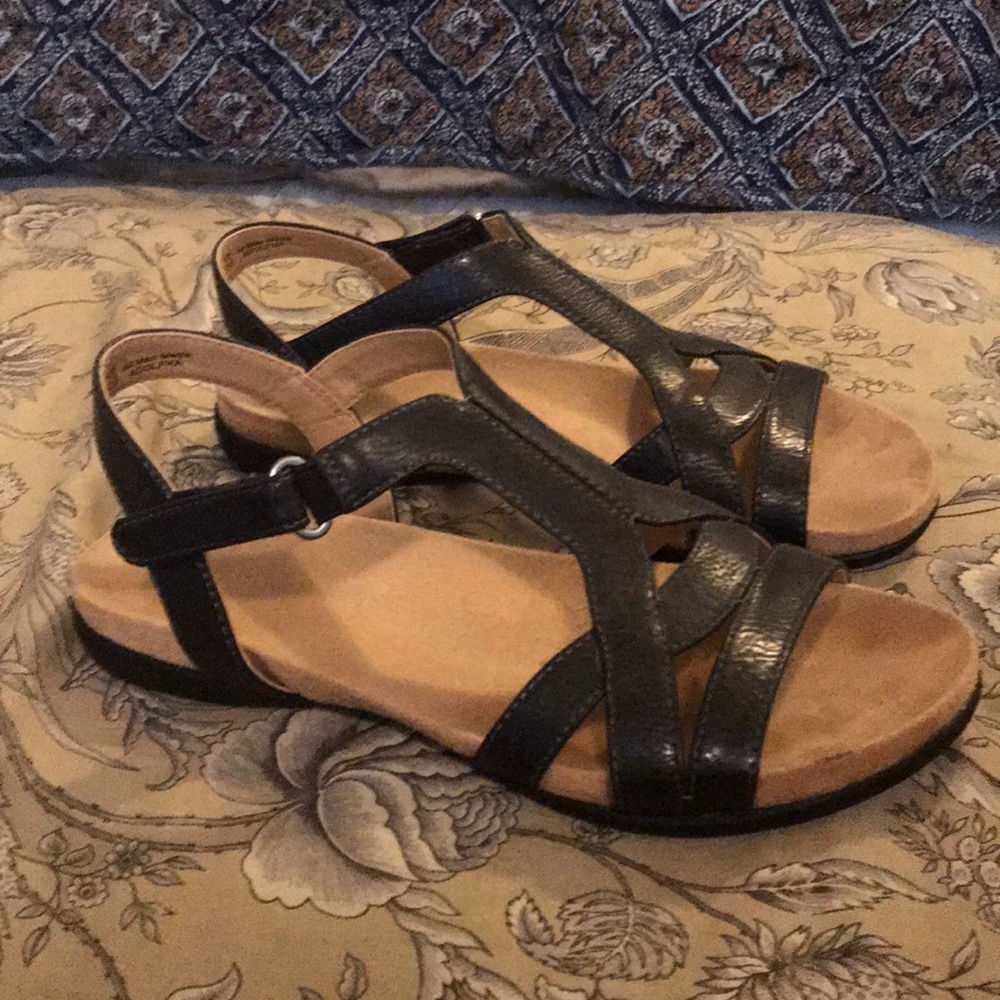 Naturalized Black Sandals 7.5